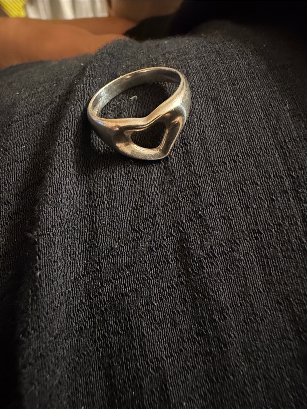 Tiffany & Co. Elsa Peretti Open Heart ring Sterling silver Size 5